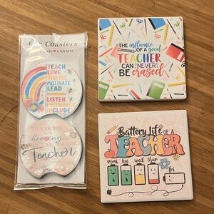 Colorful Teacher Coasters Set